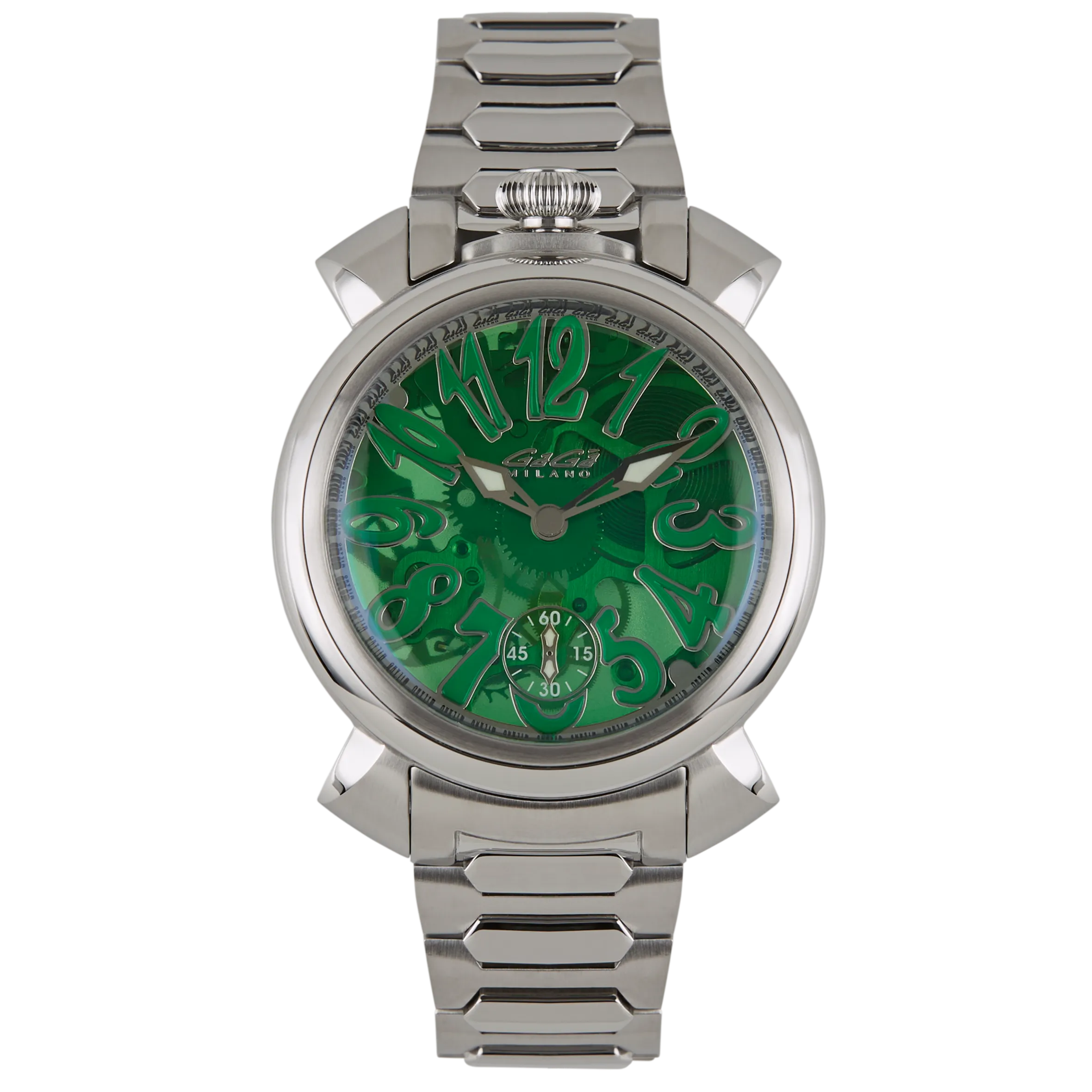 GaGà Milano Watch Manuale Forty-Four 44mm Skeleton Steel Green