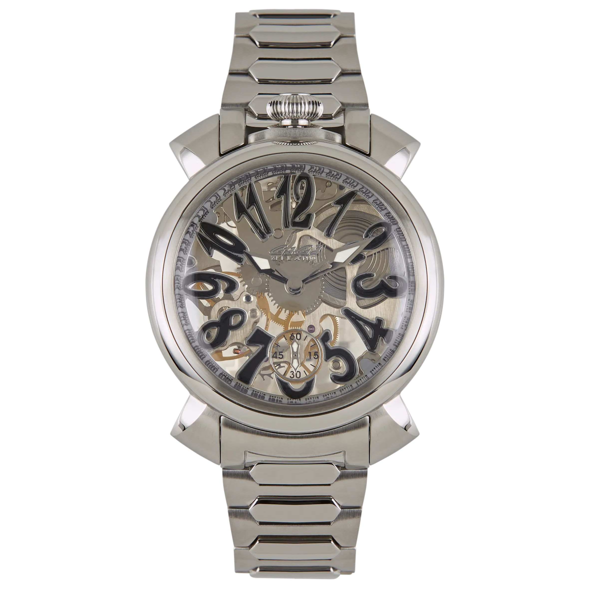 GaGà Milano Watch Manuale Forty-Four 44mm Skeleton Steel