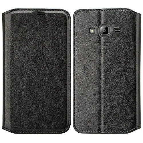 Galaxy J7 2016 Case, Magnetic Fold[Kickstand] Pu Leather Wallet Case with ID & Credit Card Slot for Samsung Galaxy J7 2016 / J710 - Black