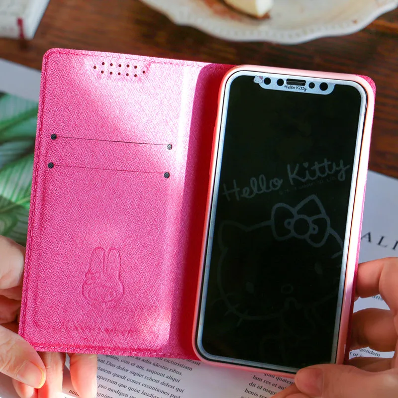 GARMMA Hello Kitty & Little Twin Stars & My Melody Leather Wallet Case for iPhone