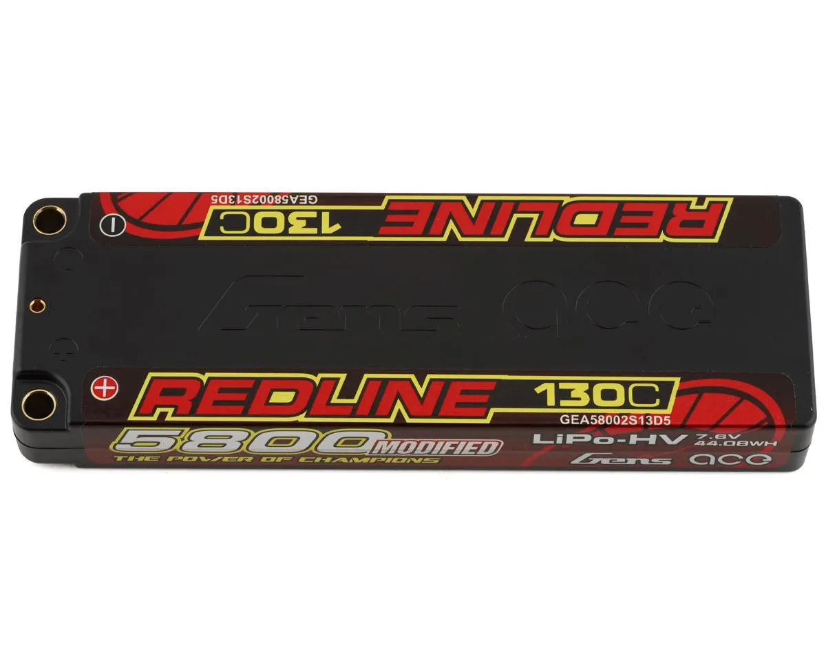 Gens Ace Redline 2S LiHV LiPo LCG Battery 130C (7.6V/5800mAh) GEA58002S13D5