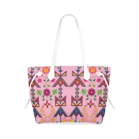 Geometric Floral Spring - Sunset Clover Canvas Tote Bag