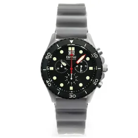 German Military Titanium Chronograph. GPW Mission Chrono. Big Date. 10 BAR W/R. Sapphire Crystal. Grey Field Rubber Strap.