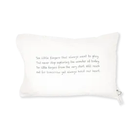 Handprinted Junior Cushion (Kid’s pillow) – Baby Poem - Grey