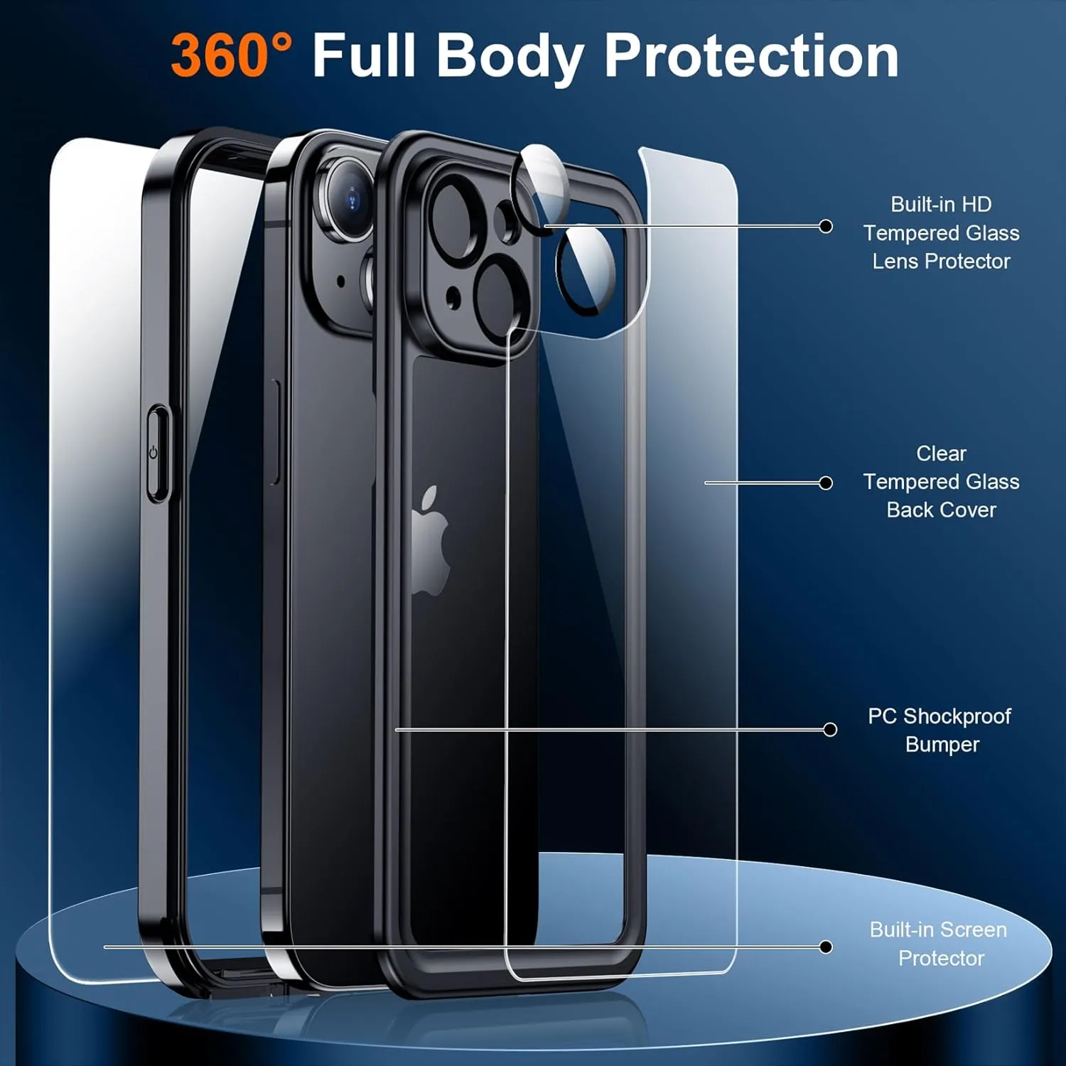 i Phone 16 Pro Max Case Tempered Glass Camera Lens Protection Plus Case