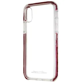 Impact Gel Crusader Lite Series Case for Apple iPhone Xs/X - Plum Red/Clear