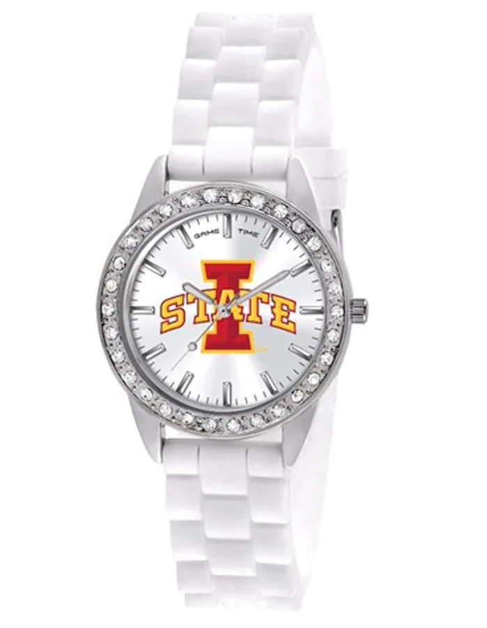 Iowa State University Womens Frost Watch - Crystal Bezel - Silicone Strap