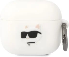 Karl Lagerfeld Choupette Head 3D Silicone Case for AirPods 3 White - KLA3RUNCHH