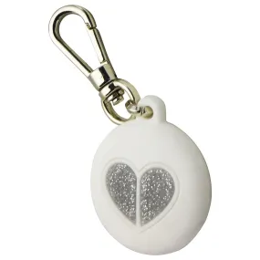 Kate Spade New York Silicone Case for Apple AirTag - White/Silver Glitter Heart