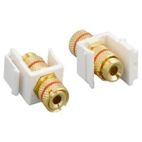 Keystone Insert, White, Recessed 3.5mm Stereo Female Coupler