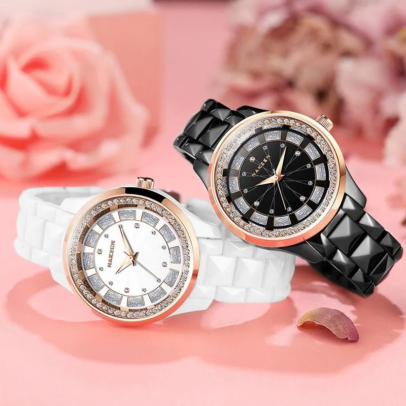 Large Dial Ceramic Strap Women's Watch