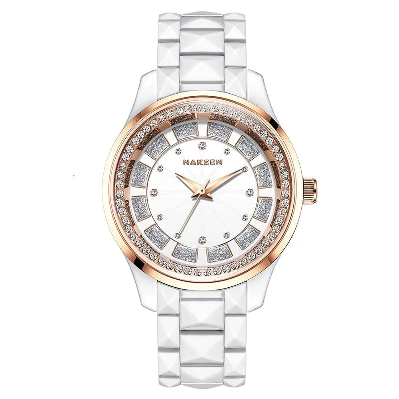 Large Dial Ceramic Strap Women's Watch