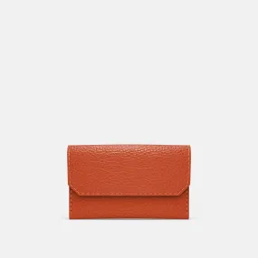 Leather Carry-all Wallet - Orange and Beige