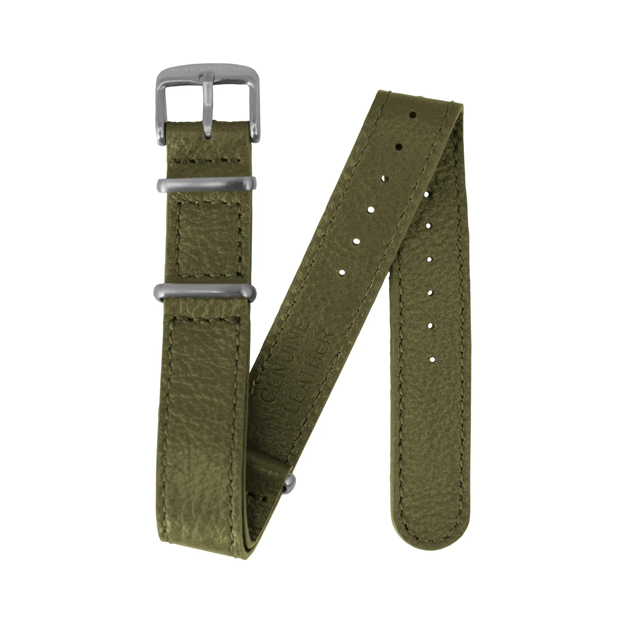 Leather DEFSTAN Strap, Olive Green, 20mm