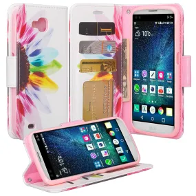 LG V9 Case, LG V9 Wallet Case, Slim Flip Folio [Kickstand] Pu Leather Wallet Case with ID & Card Slots & Pocket   Wrist Strap - Vivid Sunflower