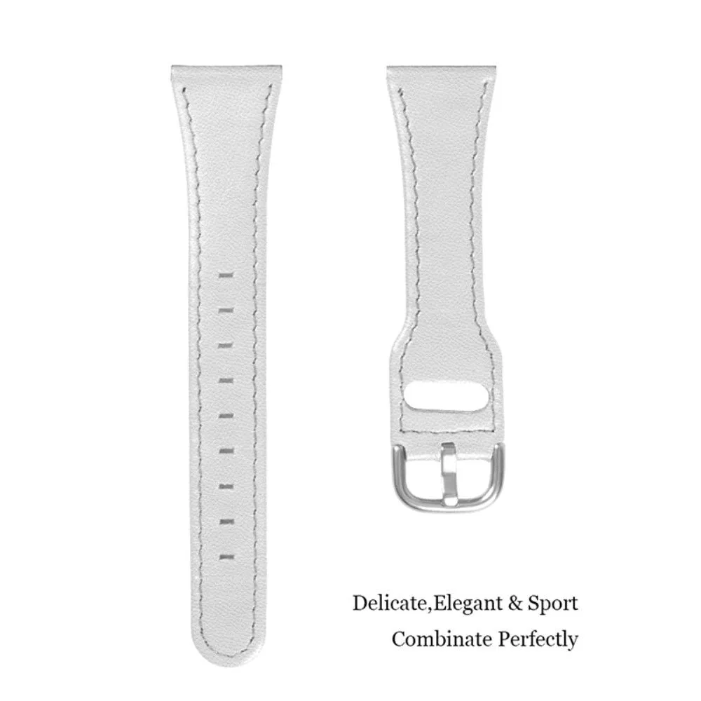 LG Watch Sport cowhide leather watch strap - White