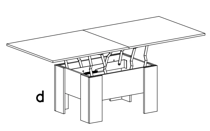 LIFTABLE AND EXTANDABLE COFFEE TABLE NORI 78X90CM 78x180CM CHOICE OF 4 COLORS