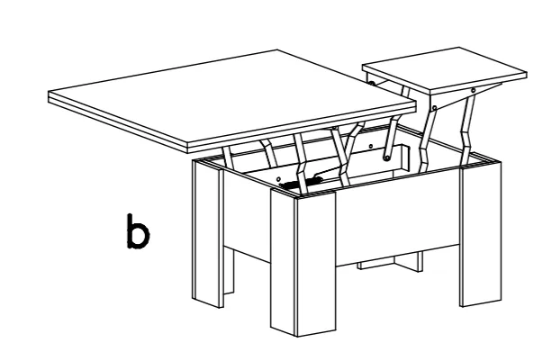 LIFTABLE AND EXTANDABLE COFFEE TABLE NORI 78X90CM 78x180CM CHOICE OF 4 COLORS