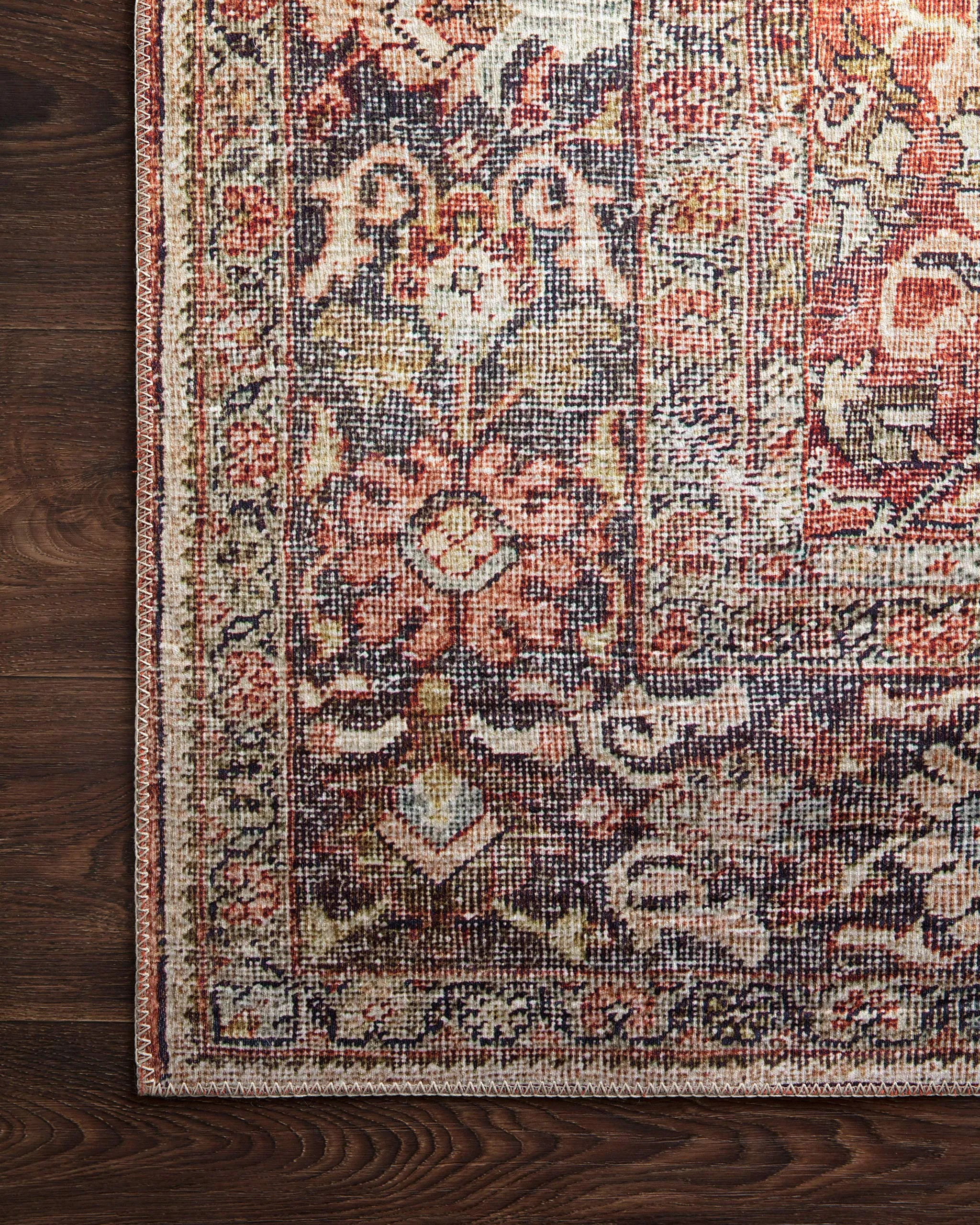 Loloi Layla Lay 02 Vintage Distressed Accent Rug Spice Marine 2 X 5