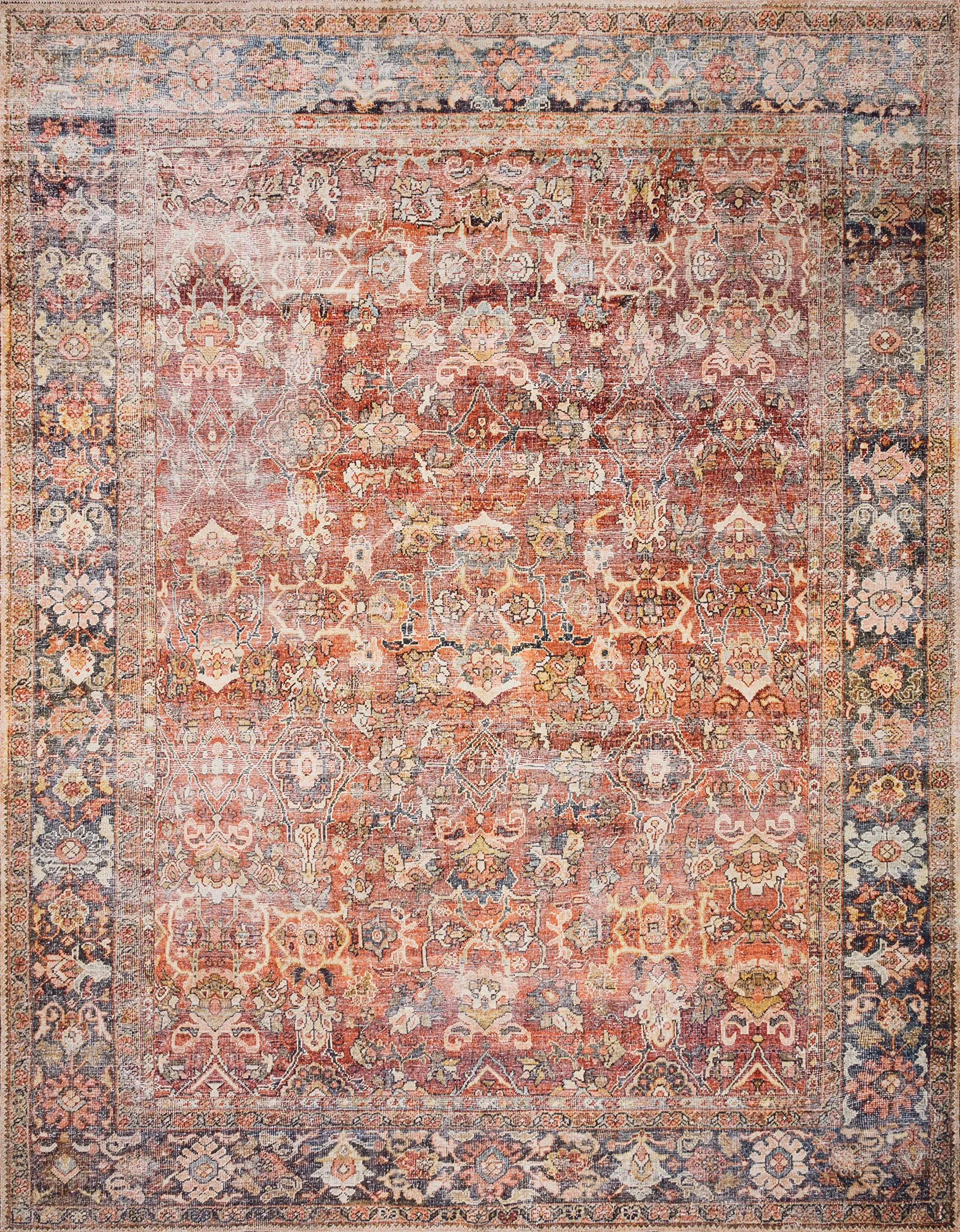 Loloi Layla Lay 02 Vintage Distressed Accent Rug Spice Marine 2 X 5