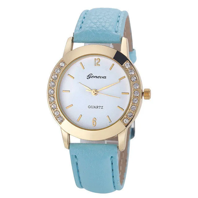 Luxury Dress Clock Female Brand Ladies Watch Diamond Analog Leather Band Quartz Wrist Watches Women Relogio Feminino