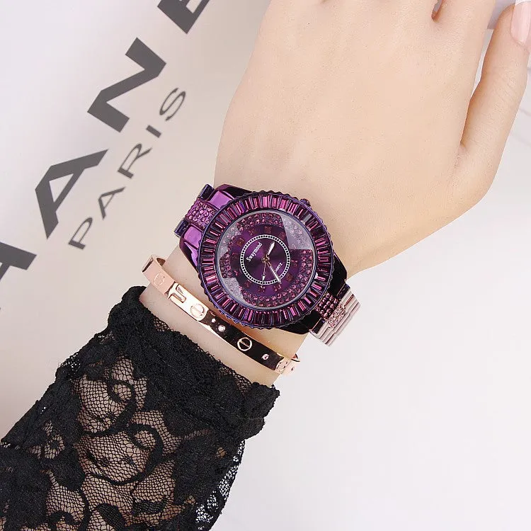 Luxury Purple Czech Diamond Women's Watch