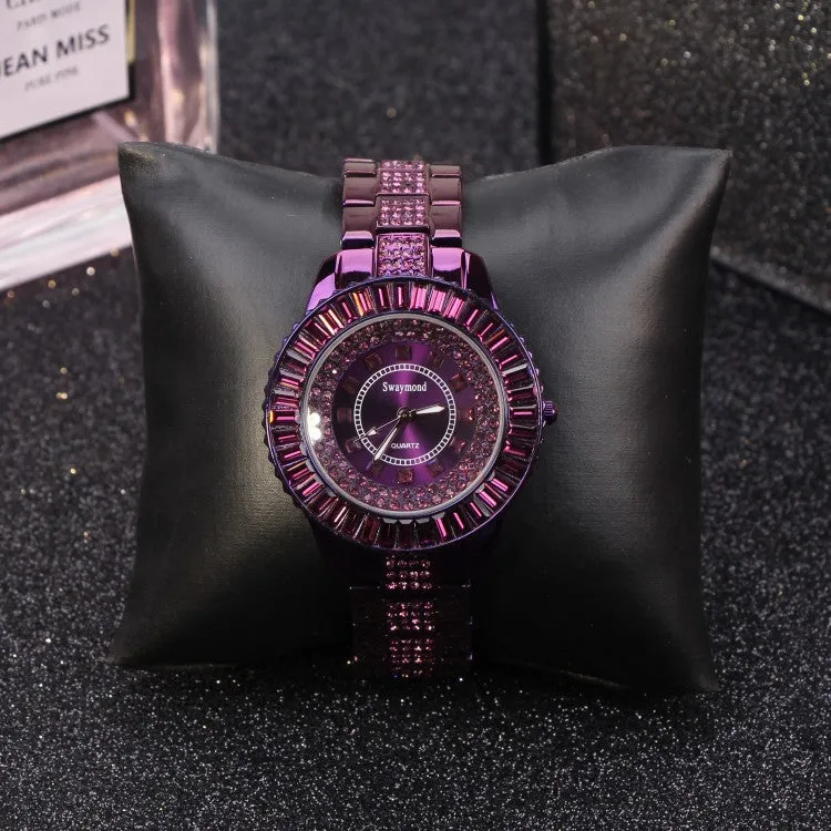 Luxury Purple Czech Diamond Women's Watch