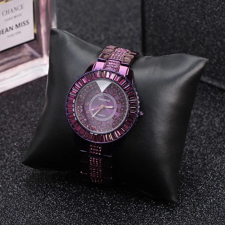 Luxury Purple Czech Diamond Women's Watch