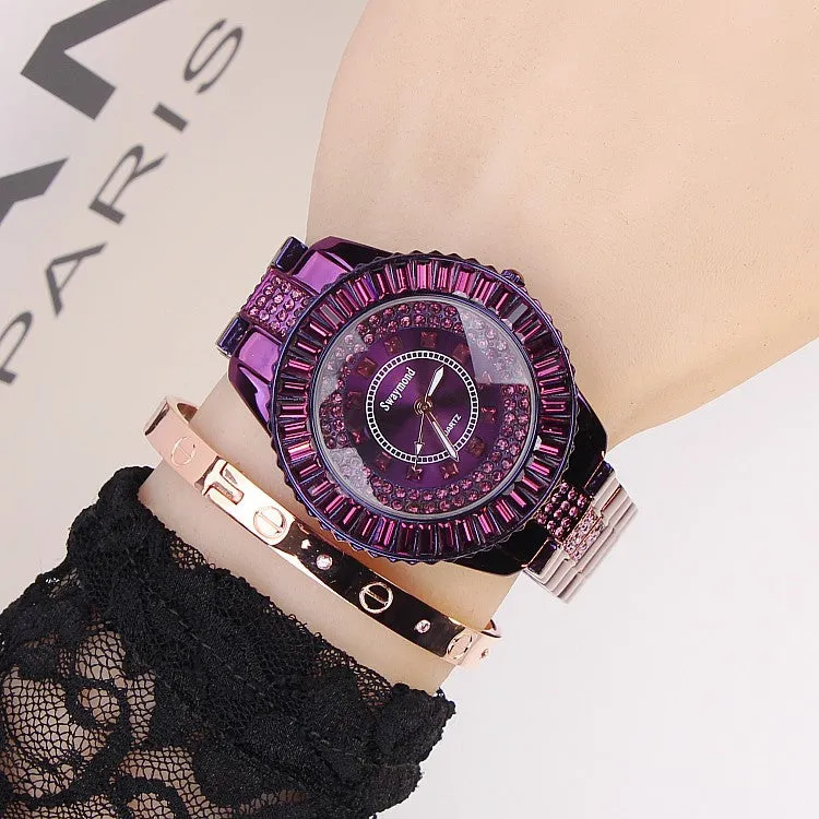 Luxury Purple Czech Diamond Women's Watch