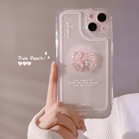 Luxury Sweet Girls Crystal Bow Tie Kawaii Phone Case For iPhone