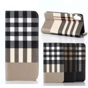 Luxury Wallet Grid Pattern Business Case for Apple IPhone X With Card Slot