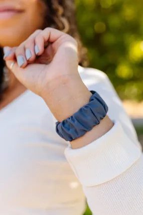 Marine Blue Athletic Scrunchie Band Compatible with Apple Watch