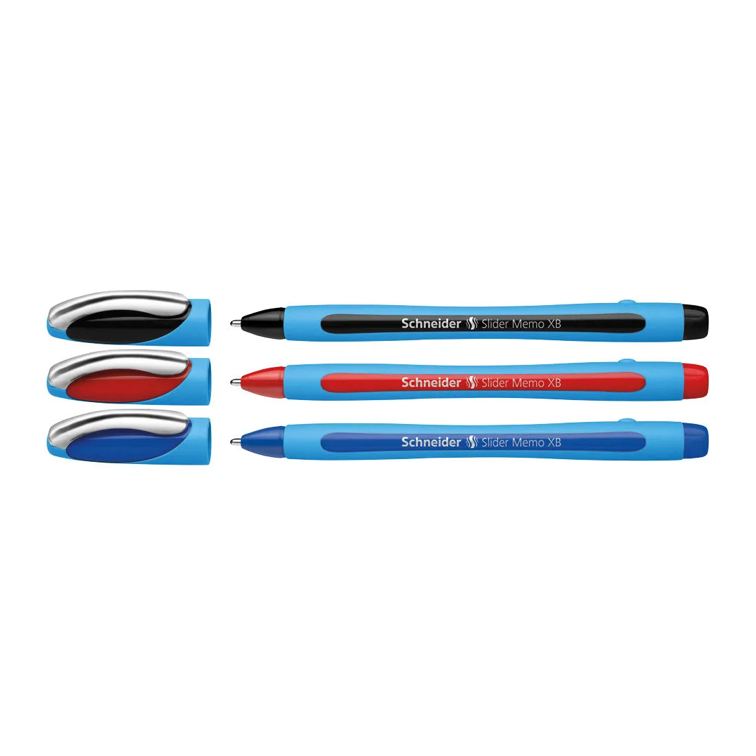 Memo Ballpoint Pens XB, Wallet 3 pieces - Assorted