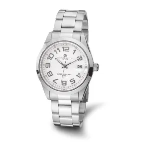 Mens Charles Hubert Stainless Steel White Dial Watch