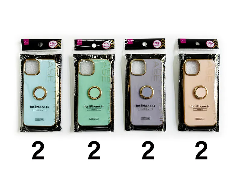 Metallic Smartphone Case with Ring iPhone 14