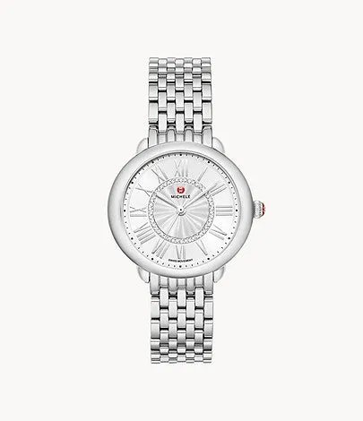 Michele Serein Mid Stainless Diamond Dial Watch