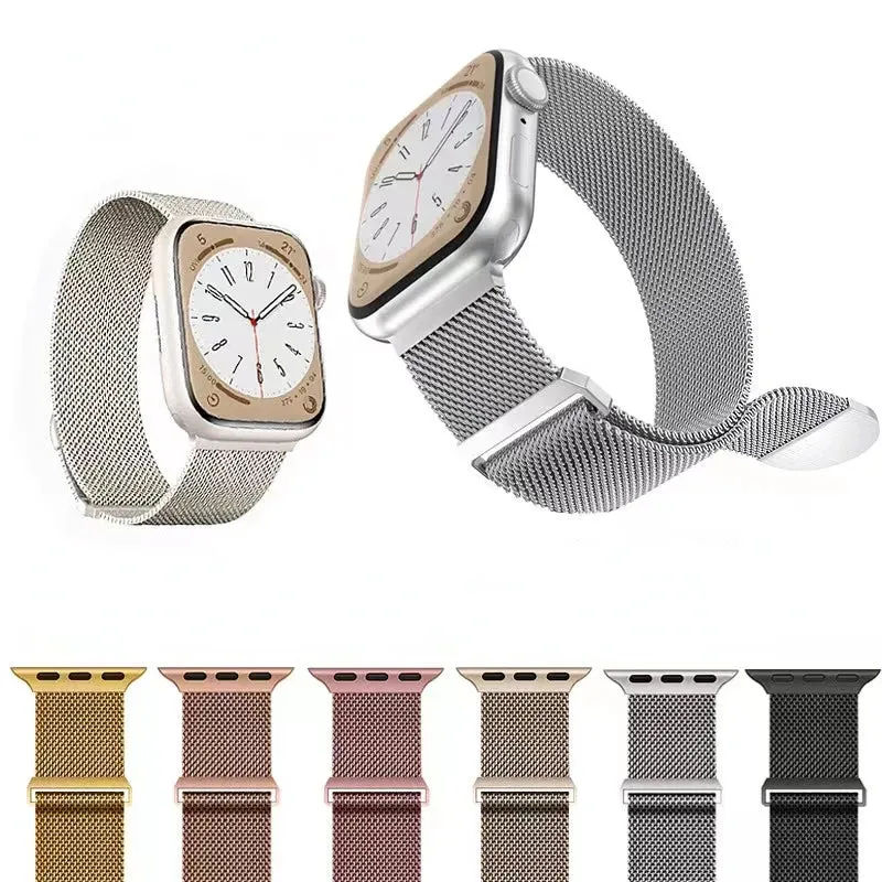 Milanese Loop Strap For Apple Watch Band 8 7 45mm 41mm Ultra 49mm Metal Magnetic Bracelet iWatch 6 5 4 3 SE 44mm 40mm 42mm Belt