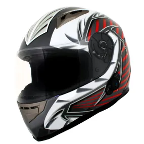 Milwaukee Helmets H520 Titanium and Red Chit-Chat Black Full Face Motorcycle Helmet w/ Intercom - Built-in Speaker and Microphone for Men / Women