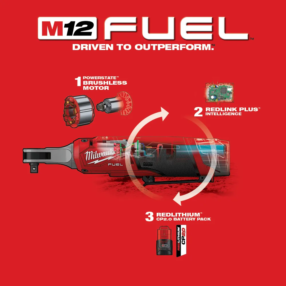 Milwaukee M12 Fuel 3/8" High Speed Ratchet Kit