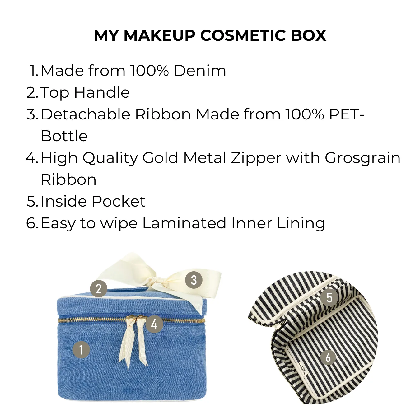 My Makeup Cosmetic Box, Denim