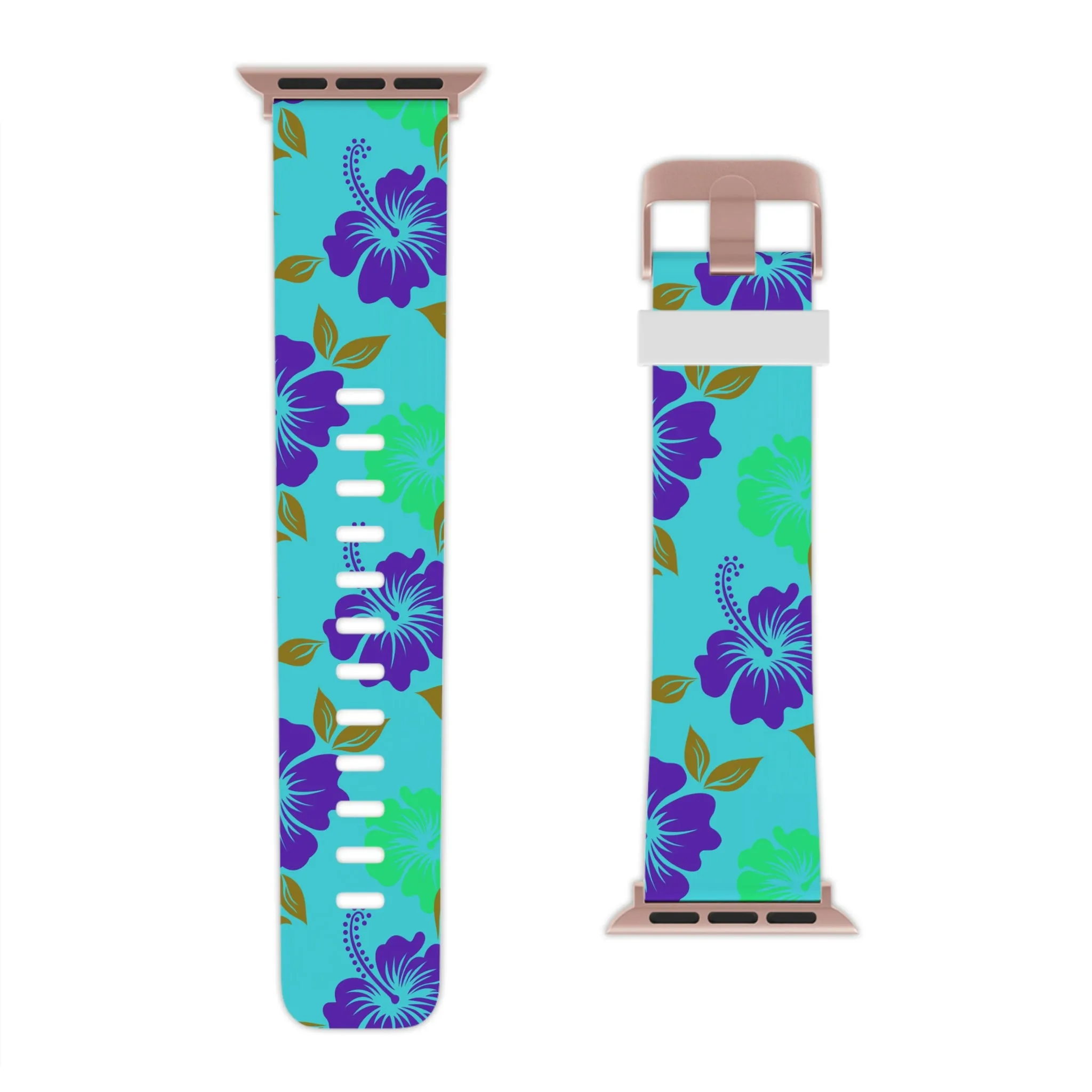 Neon Blue Tropical Print Watch Band for Apple Watch