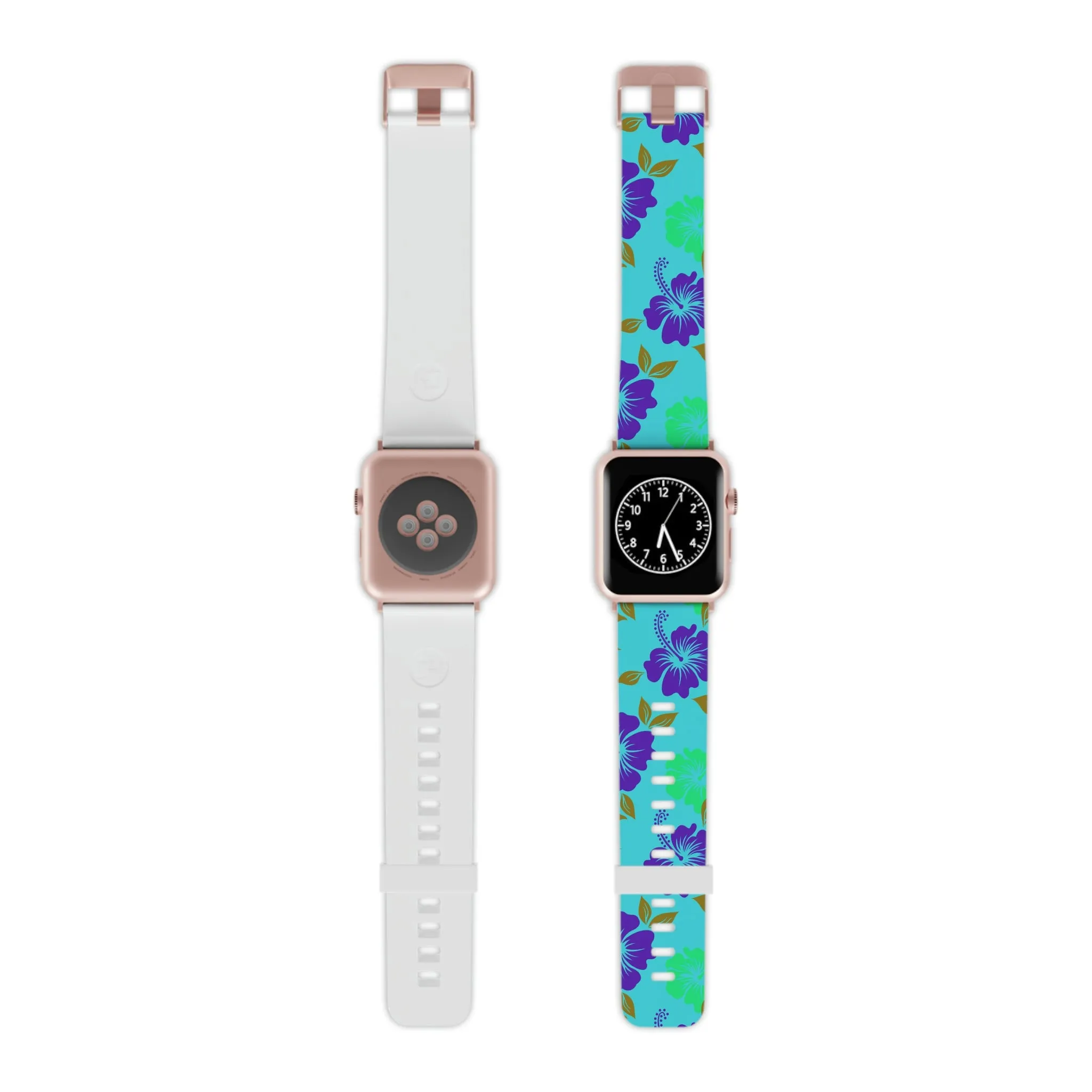 Neon Blue Tropical Print Watch Band for Apple Watch