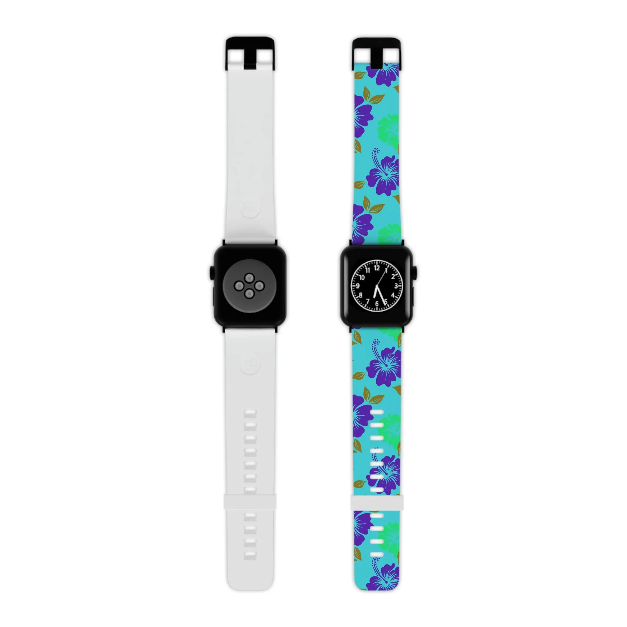 Neon Blue Tropical Print Watch Band for Apple Watch