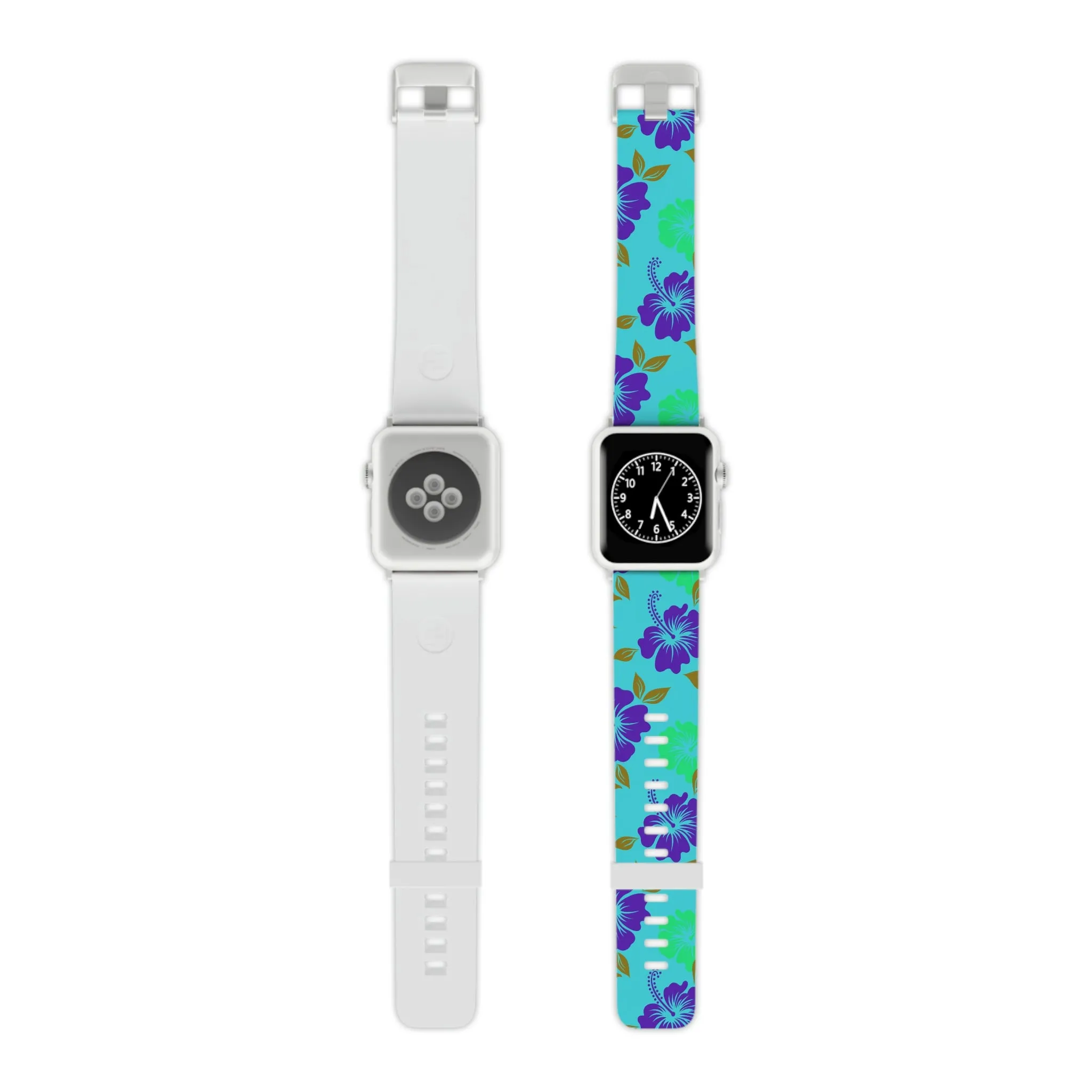 Neon Blue Tropical Print Watch Band for Apple Watch