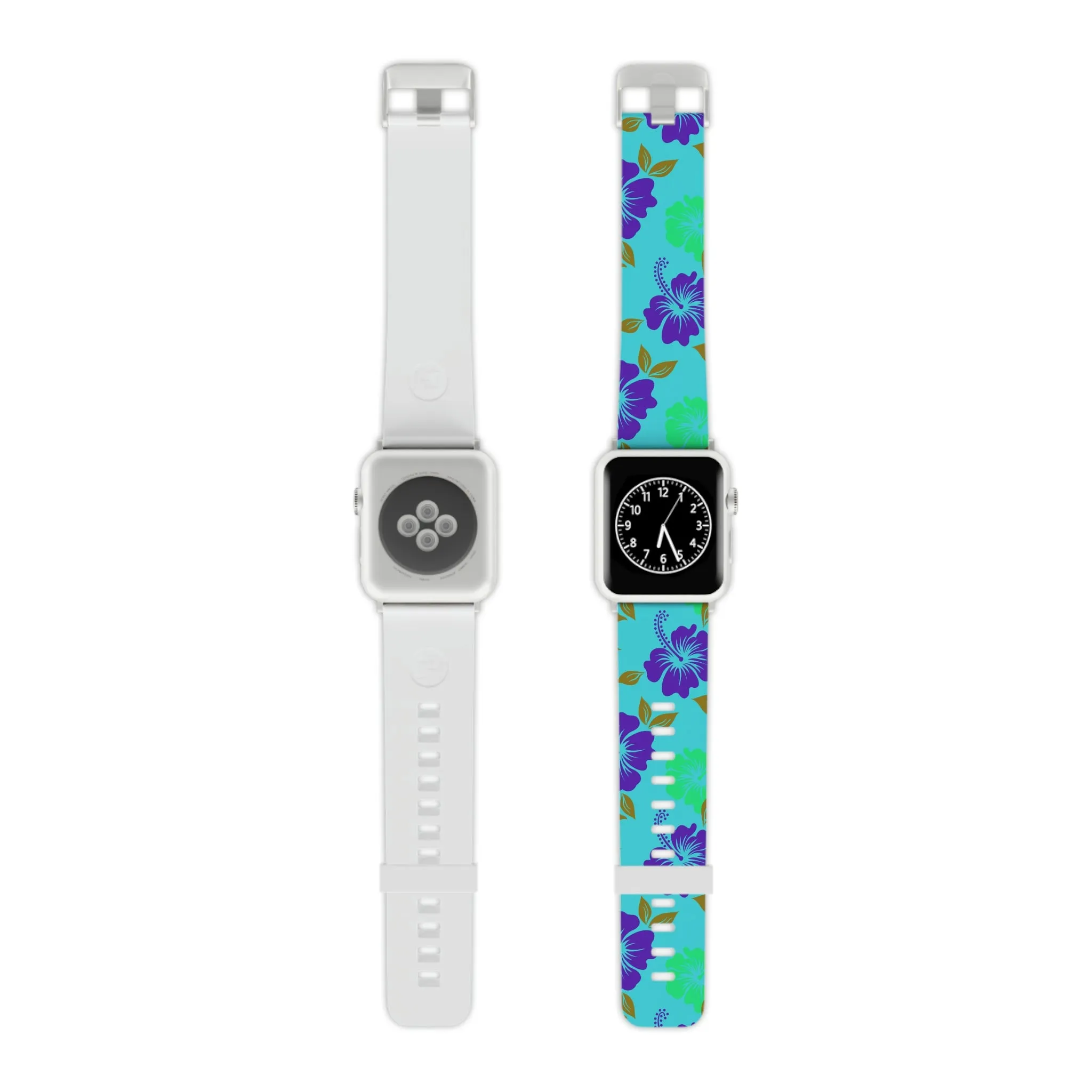 Neon Blue Tropical Print Watch Band for Apple Watch