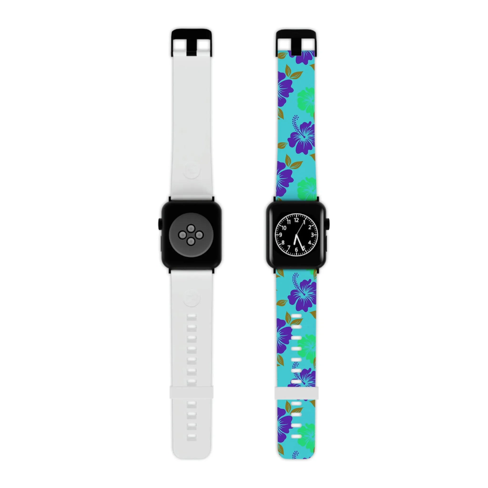 Neon Blue Tropical Print Watch Band for Apple Watch