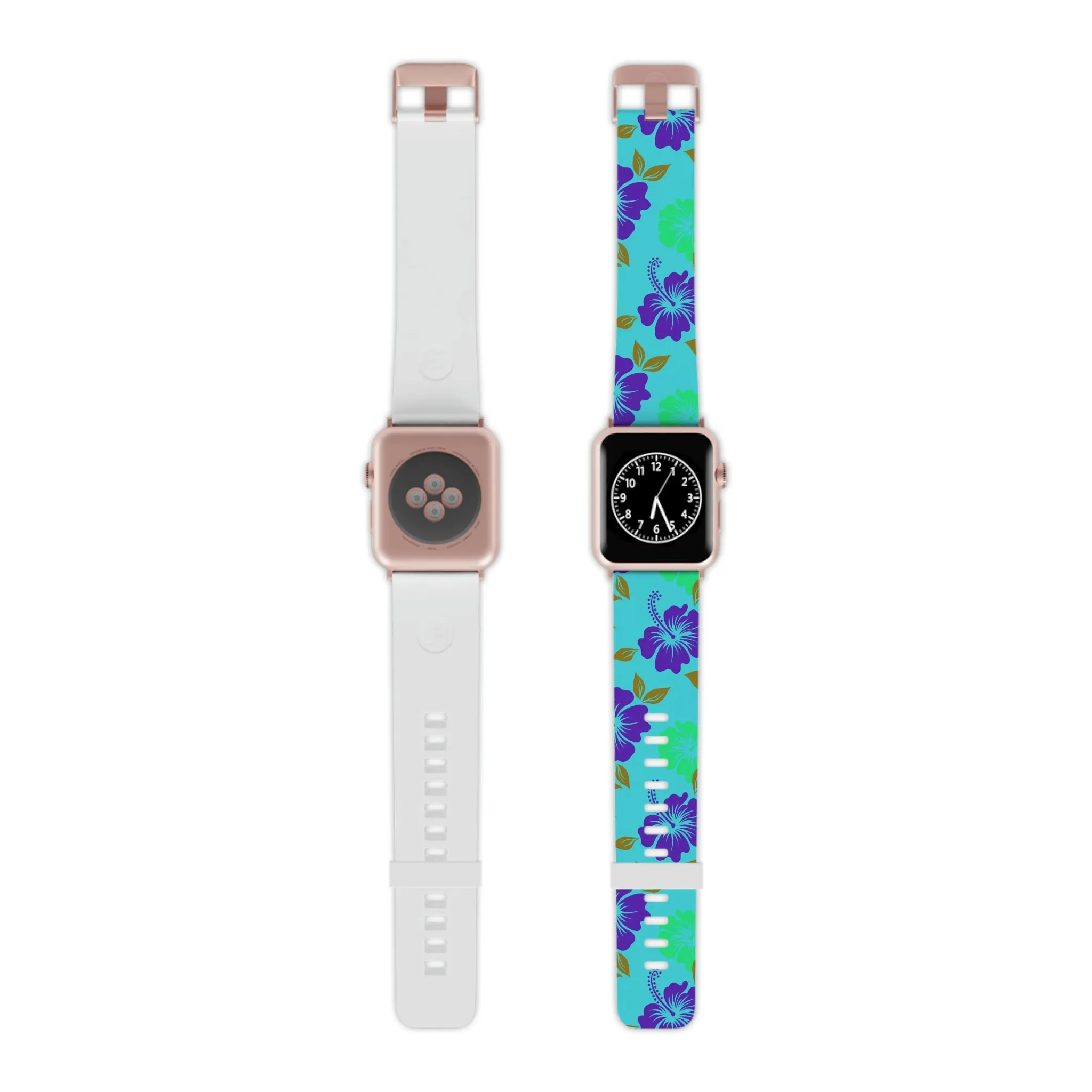 Neon Blue Tropical Print Watch Band for Apple Watch