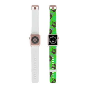 Neon Green Tropical Pattern Thermo Elastomer Watch Band for Apple Watch