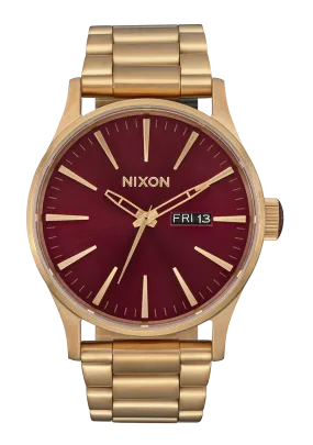 Nixon Sentry Stainless Steel Watch - Oxblood / Sunray