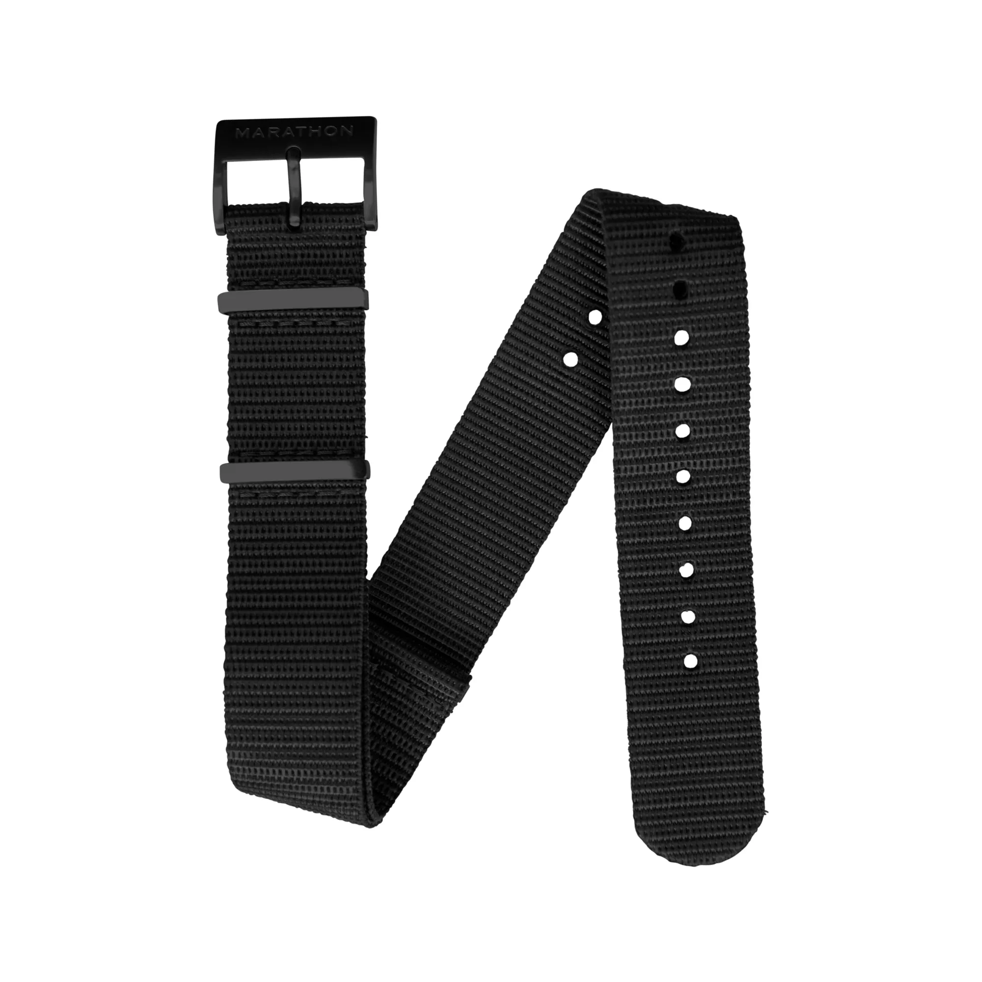 Nylon DEFSTAN Strap with Anthracite Hardware, Black, 20mm